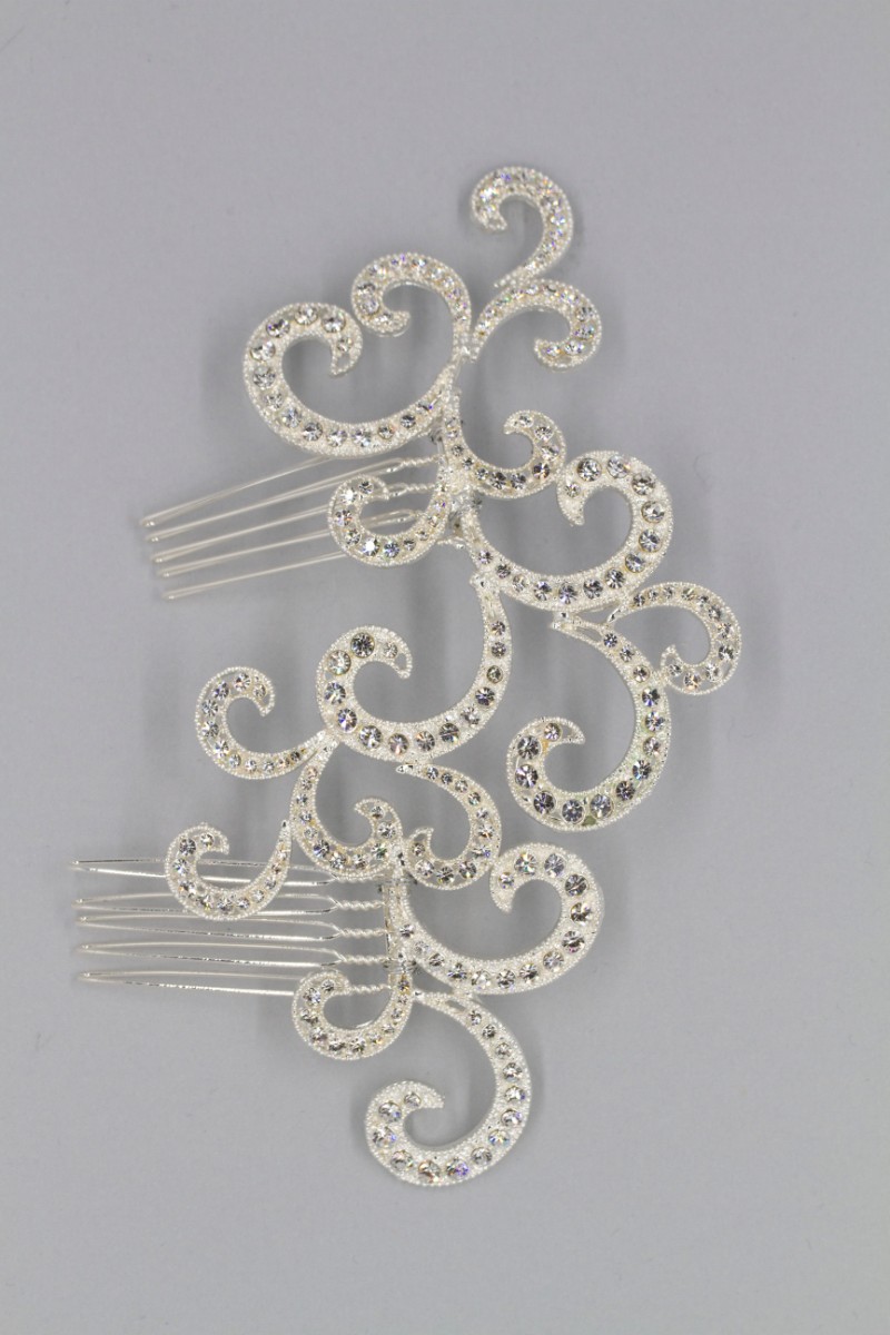 PETTINE RIGIDO METALLO E STRASS C6U83005