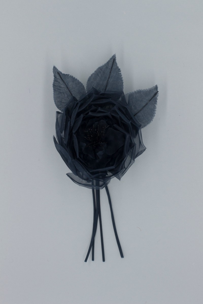 FIORE SINGOLO CON FOGLIE Z3V80681BLU