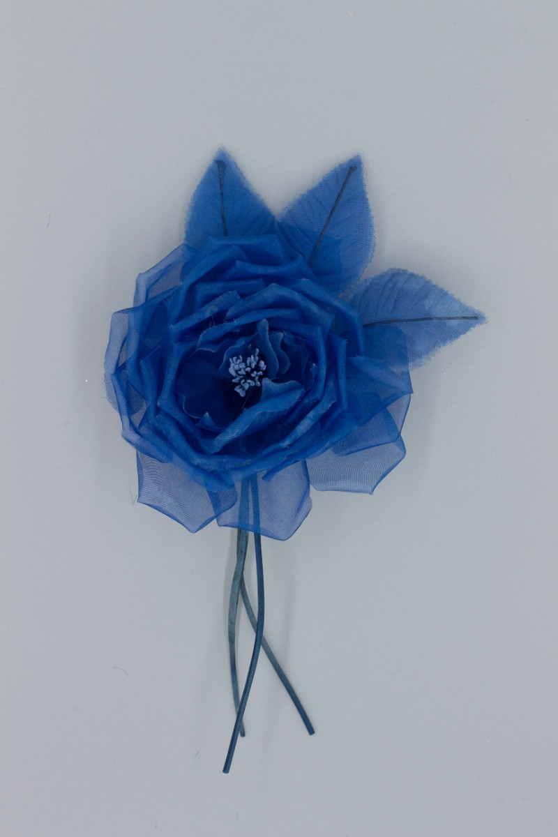 FIORE SINGOLO CON FOGLIE Z3V80681BLU